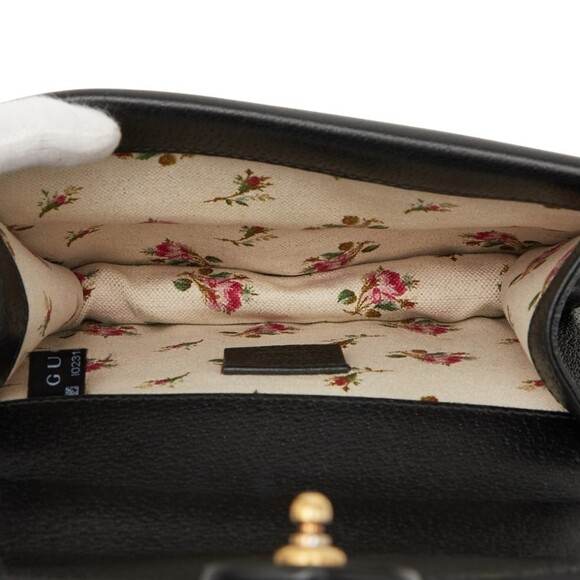 GUCCI Black Leather Shoulder Bag - Picture 10 of 12